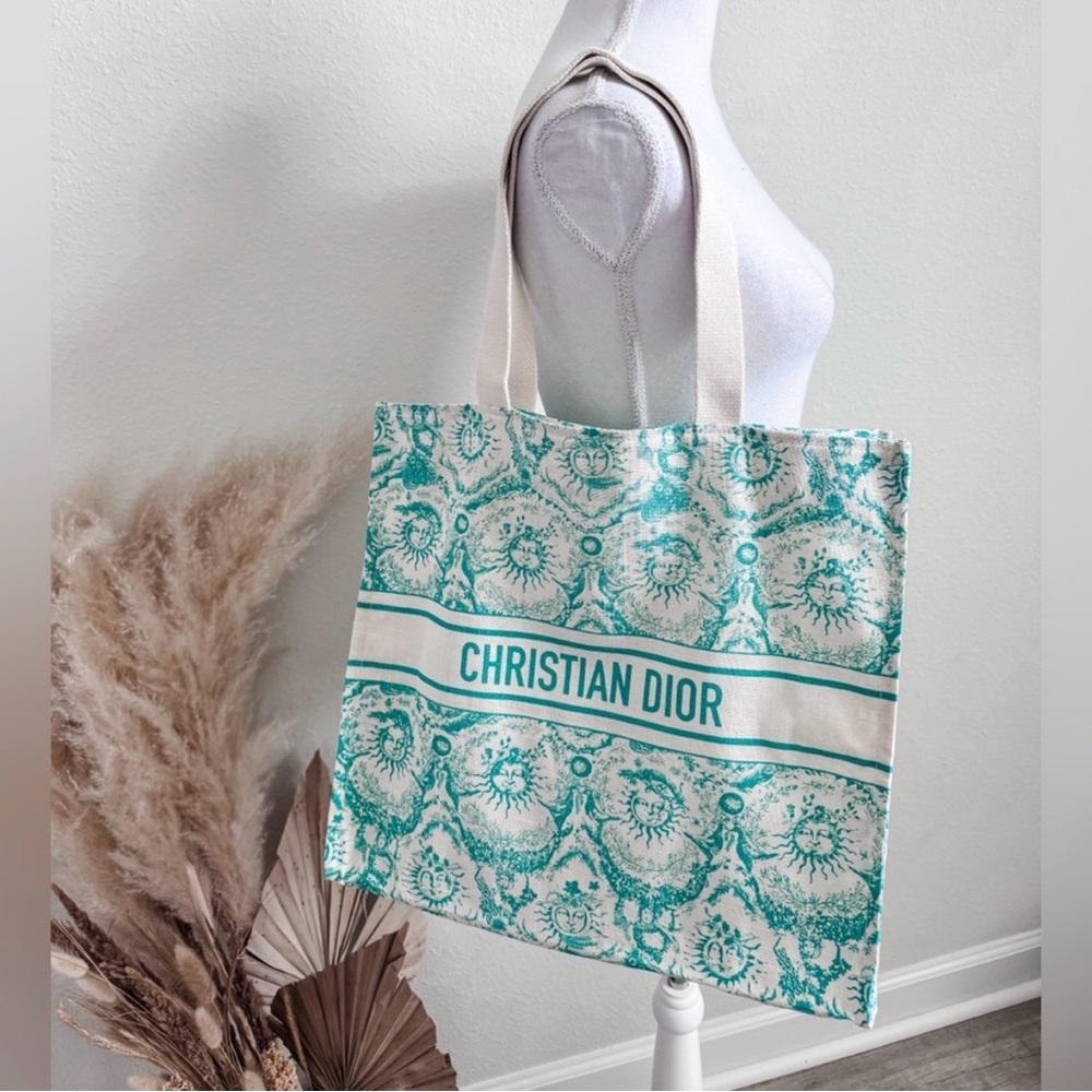 Dior Dioriviera Aquamarine Cloth Tote Bag